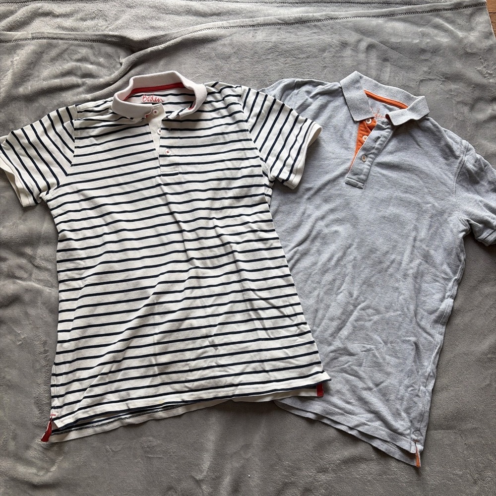 Lot Of 2 Boys Boden Polo Shirts 15-16Y Youth Striped